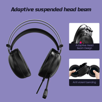 LDON X2 Pro Headset Gaming Dinamis Over-Ear Berkabel Ramah Perjalanan RGB USB 7.1 Suara Mic Aktif Peredam Kebisingan Kabel 2m