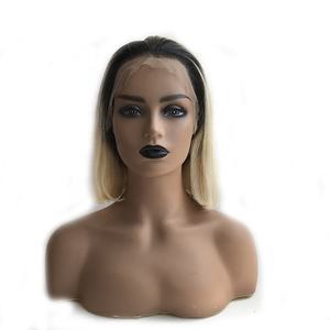 1B/613 Ombre Color <span class=keywords><strong>rubio</strong></span> Peluca de encaje peruano <span class=keywords><strong>Pelo</strong></span> <span class=keywords><strong>Corto</strong></span> Peluca de encaje 150% densidad Preplucked línea de cabello para las mujeres negras - Product Image 2