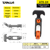 Loquet à ressort en caoutchouc en forme de T TANJA, flexible et amortissant, pour capot de machine d'ingénierie, armoire, pince à ressort