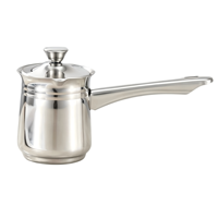 Cafetière turque Cezve en acier inoxydable HC Factory Direct, 180-1080 ml, bec verseur en V anti-goutte, poignée thermique ergonomique, vente en gros