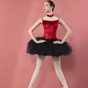 2021 New Velevt Sleeveless Sweat-absorbable Beautiful Custom Girls Gymnastic Leotard Ballet Leotard For Ballerina Practice