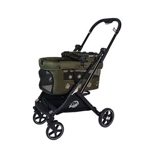 पालतू ट्रॉली समायोज्य निश्चित प्रकार 4-पहिया कुत्तों बिल्लियों के लिए कम केंद्र गुरुत्वाकर्षण जलरोधक फोल्डेबल एक-बटन तह - Product Image 3