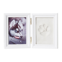 Cadre photo rectangulaire souvenir fait main pour empreintes de pattes d'animaux, en argile, pour chiens et chats, souvenir commémoratif