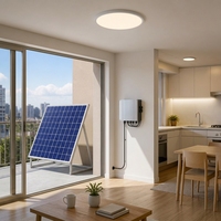 Plafonnier LED solaire moderne ultra-plat à montage encastré, zéro coût d'électricité, charge solaire diurne, sans scintillement, CRI élevé