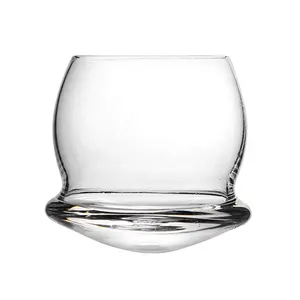 8oz bulat berputar kristal Brandy gelas gelas mengkilap wiski gelas Tumbler Stemless gelas anggur