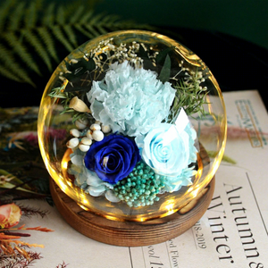 ดอกกุหลาบคริสตัลคงทนในโดมแก้วพร้อมไฟ LED ของขวัญวันแม่ วันรับปริญญา ดอกไม้ประดิษฐ์ที่คงทนยาวนาน - Product Image 6