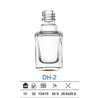 DH2 carré verre vernis à ongles bouteilles 10ml capacité gel/sablage Surface estampage à chaud bouchon à vis vide PP emballage diffuseur