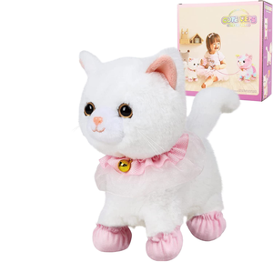Lindo Juguete de Peluche Relleno de Algodón PP, Gato Sentado, Figura de Gatito para Niños, Muñeca de Gato para Abrazar y Dormir para Niñas, ODM - Product Image 1
