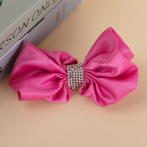 Pinzas para el Cabello con Lazo de Satén Extra Grande Estilo Francés con Diamantes de Imitación, Accesorios Casuales para el Cabello - Product Image 4