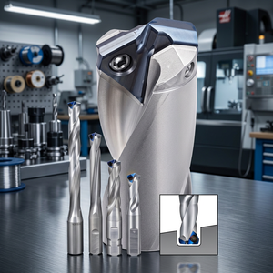 Forets indexables CNC FUJIKOSHI() AQUA Drill EX VF 1.5D/3D/5D/8D Modèle Oonishi-nachi3 pour perçage de métaux, bien équilibrés, fabriqués au Japon - Product Image 3