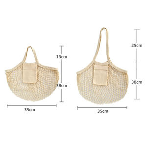 Fourre-tout d'épicerie portable et réutilisable en coton biologique écologique, sac à provisions en filet pliable en maille - Product Image 5