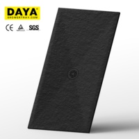Plateau de douche en granit naturel gris, personnalisé, pierre de salle de bain, gris foncé, base de douche, pierre noire