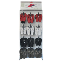 Présentoir mural en bois pour pantoufles, Stand personnalisé pour magasin de détail, accessoires de plage, magasin de sandales, vente en gros, tongs