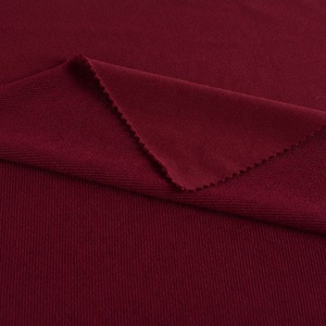 Textil de China de punto de trama rojo oscuro <span class=keywords><strong>tinte</strong></span> 100% poliéster tela del paño de terry para ropa deportiva - Product Image 5