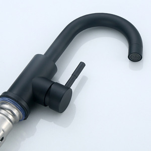 Grifo de Lavabo Chenlu Negro, Acero Inoxidable 304, Monomando, Montaje en Cubierta, Estilo Minimalista, Válvula de Cerámica - Product Image 2