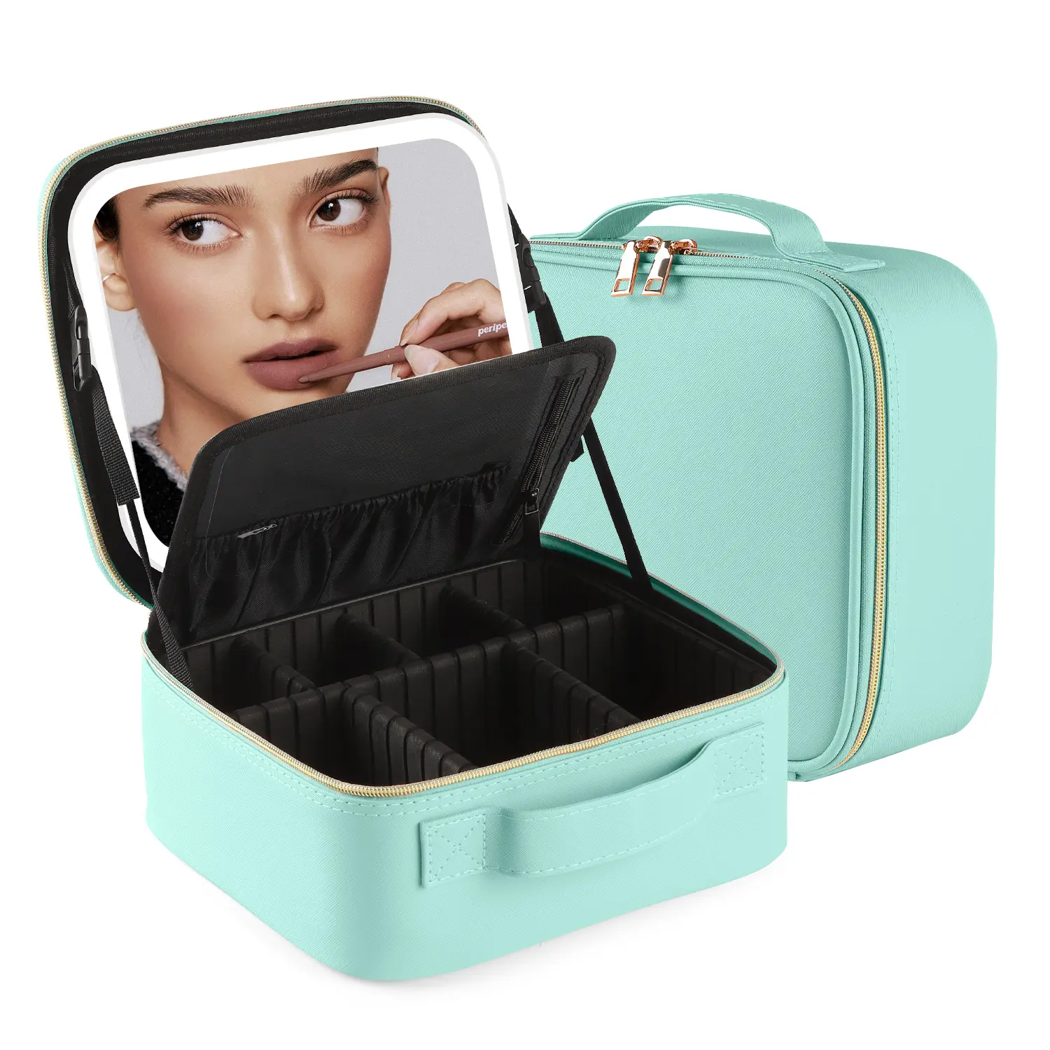 Waterproof Portable Travel Cosmetic Bags cosmetic makeup bags With Led Makeup Mirror