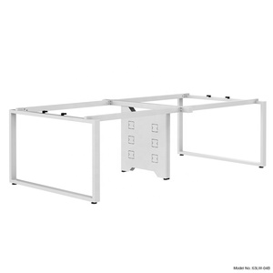 Table de travail ODM moderne, avec pieds en acier, meuble de bureau pour 4 personnes, avec structure en métal, station de travail - Product Image 2