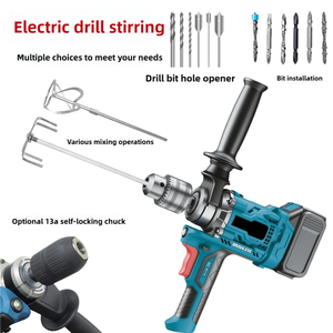 Handheld Power Tools for Ice and Ground Drilling Brushless Mixer Ash Tool High-Power Lithium <strong>Electric</strong> <strong>Drill</strong>