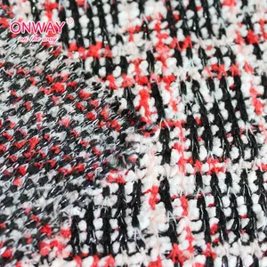 2021China Factory Fashion texture checked pattern sweater 75D textile stock fabric for woven jacquard curtain cable knit fabric