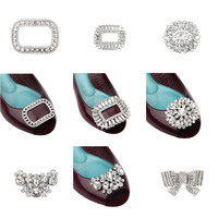 Nouveau bricolage chaîne amovible acrylique strass boucle décorative accessoires pour trou chaussures métal matériel