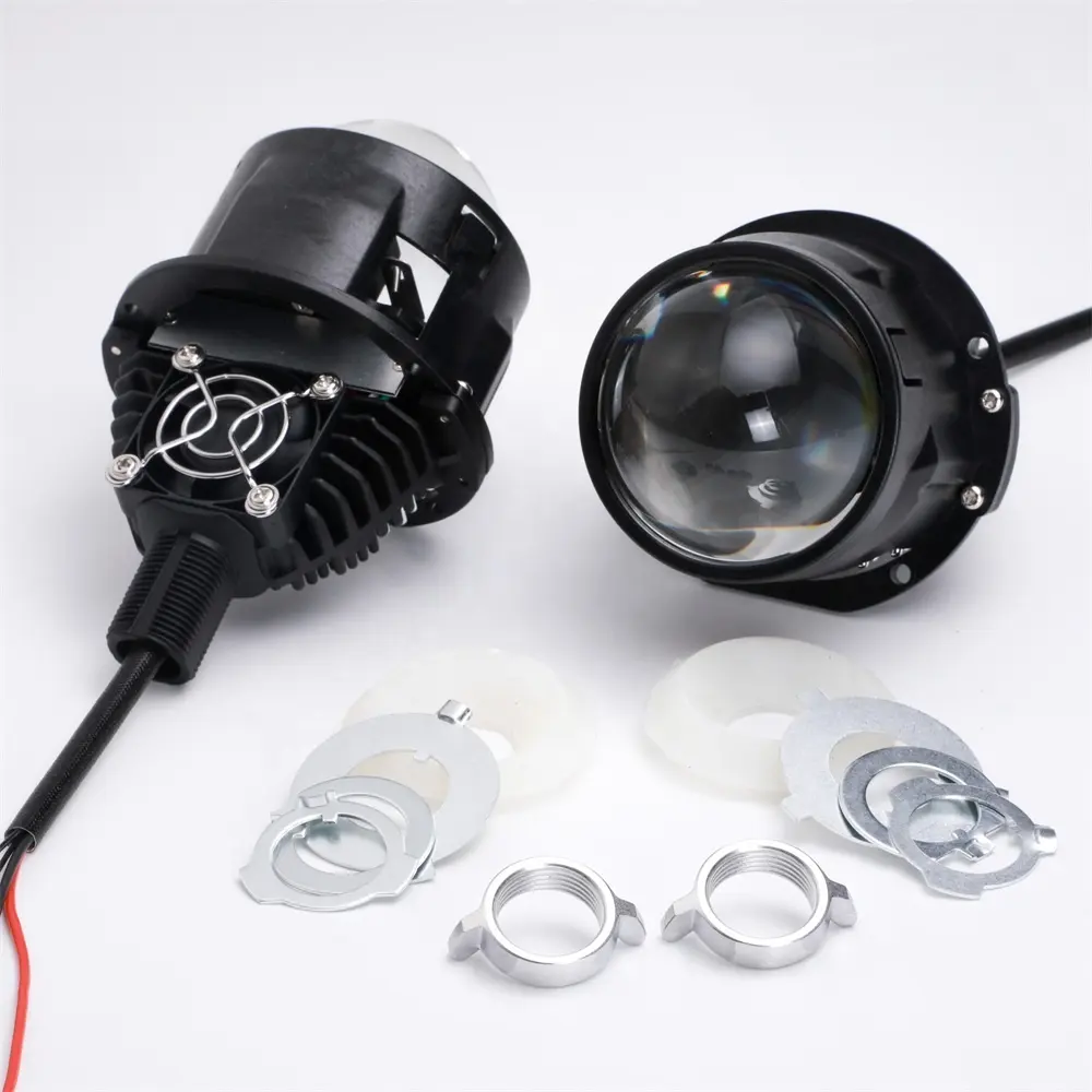 GPNE Non destructive 55W/60W 10000LM Car LED headlight Kit 2.5 inch Bi-led Projector Lens