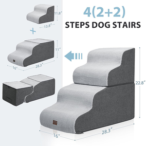 Hochwertige Haustiertreppe Und Rampe, <span class=keywords><strong>Extra</strong></span> Breit Und Stabil, Aus Hochdichtem Schaumstoff, Hundetreppe - Product Image 3