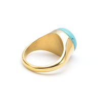 Individuell gestaltbarer, stilvoller, vergoldeter Edelstahl-Cluster-Ring für Damen mit austauschbarem Design