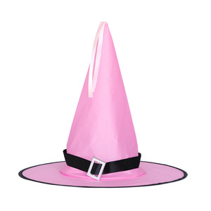 Halloween Witch Hat Pointed Cone Shape Black Red Orange Purple Green Pink Indoor Decoration Party Costume <b>Accessory</b> - Product Image 3