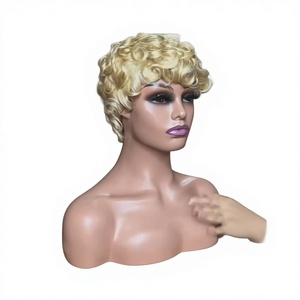 Parrucca Corta Liscia Intrecciata Senza Rete per Donna, Resistente al Calore fino a 180°C, Grigio Argento, Qualità Export - Product Image 1