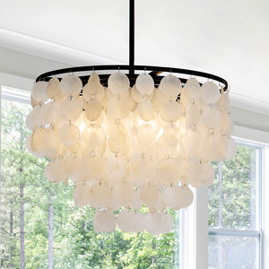 Iron frame E12 <b>light</b> source round <b>shell</b> decorative chandelier - Product Image 1
