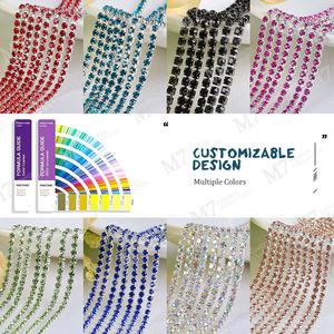 Vendita Calda Decorazione Metallica per Abbigliamento, Lunga Frangia di Strass, Catena di Cristalli, Nappina con Diamanti per Accessori d'Abbigliamento - Product Image 4