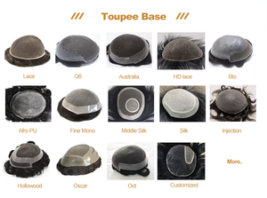 Prothèses capillaires pour hommes en cheveux humains naturels, avec dentelle suisse, style 'Back Hairstyles' et 'Water Wave', 24mm, pour systèmes de remplacement et perruques toupet - Product Image 6