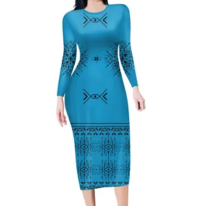 Tribal Black And Blue Pattern Indian Or African Ethnic Patchwork Style Bodycon Dress Cocktail Women Plus Size Dress Casual Dress