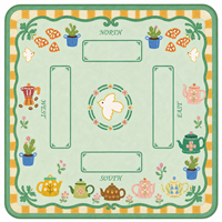 Tapis de jeu de Mahjong américain 33x33 pouces, antidérapant, en caoutchouc, réduction du bruit, pliable, avec sac de transport