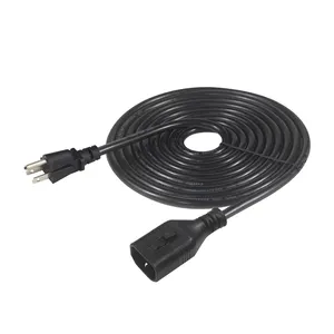 3 Pin kabel Ac Komputer Amerika 10A 250V steker cabang C14 14 Awg ekstensi mesin cuci kabel daya AS