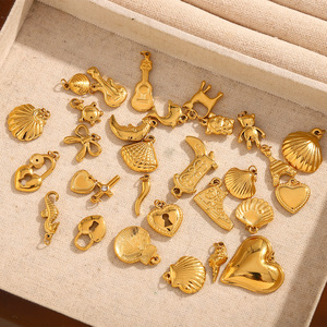 Diy Accessories 18k Gold Sail Cloth Shoes Iron Tower Bear Wolf <strong>Tooth</strong> Guitar Pendant Stainless Steel <strong>Charms</strong> Pendants For Necklace - Product Image 6