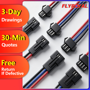 Kabel LED Rakitan Konektor JST SM 2.54mm 2-4Pin Pria Wanita dengan Kabel Silikon Kepala Tunggal/Ganda - Product Image 1