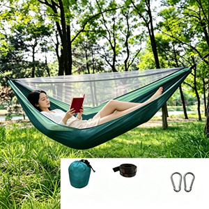 Hamac de camping portable, résistant aux déchirures, léger, en nylon avec moustiquaire en corde pour la randonnée et les voyages, faible MOQ - Product Image 6