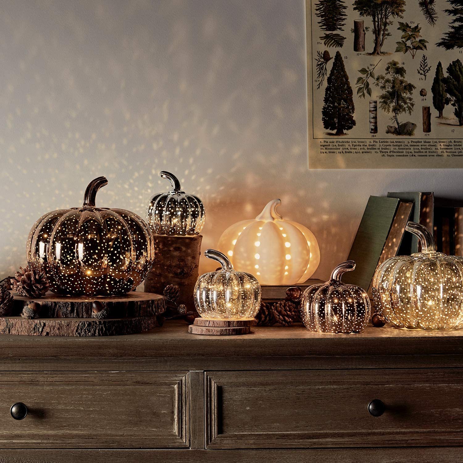 2er-Set LED-Kürbis 'White' Aus Porzellan – Mattweiß, Warmweiß Leuchtend, Für Halloween & Herbstdeko