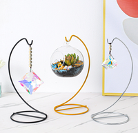 Crochet suspendu en fer pour globe en verre, plante aérienne, terrarium, boule de sorcière, ornements, décoration de mariage, support d'exposition