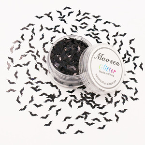 Pipistrelli neri in poliestere resistente ai solventi a forma di Glitter di Halloween per bicchieri in resina Art - Product Image 6