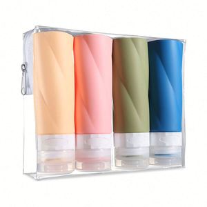 Bouteilles de voyage personnalisables avec logo, sans BPA, étanches, rechargeables et compressibles pour shampoing, lotion, savon - Product Image 1
