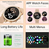 Reloj Inteligente LIGE de Moda para Mujer, Llamadas BT, Esfera Personalizable de Alta Calidad, Brazalete Deportivo, Resistente al Agua, Reloj Inteligente para Hombre y Mujer