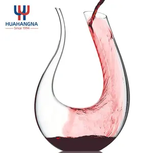 1500ml Mão Soprado Sem Chumbo De Vidro De Cristal Garrafa De Vinho Tinto Home Bar 50 oz U Forma Wine Decanter em Caixa De Presente