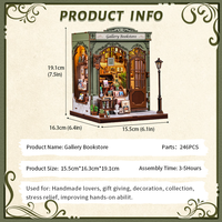 CuteBee Promotion Kit de maison miniature DIY CWGC214, Nook de lecture en bois, Puzzle 3D en bois, Kit d'artisanat DIY, Kit Nook de lecture DIY