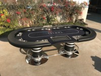 Table de poker de luxe Texas Hold'em de haute qualité pour 10 personnes Table de poker avec porte-gobelet à prix réduit