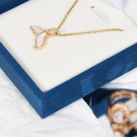Boîte d'emballage en flanelle personnalisée avec logo pour bijoux, avec doublure en éponge pour collier, bracelet, boucles d'oreilles, bague - Boîtes rigides
