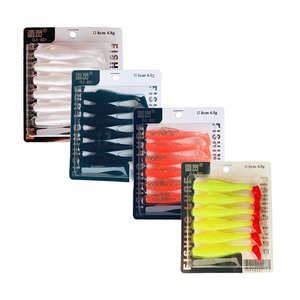 New arrival 6pcs/bag Hot sale Tpr Material 8cm soft bait worm soft plastic fishing baits soft swim bait