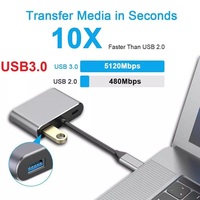 Hub multiport 4 en 1 Type C, Type C vers HDMI 4K, VGA, USB3.0, adaptateur de charge rapide PD, adaptateur de station d'accueil portable Plug and Play pour PC
