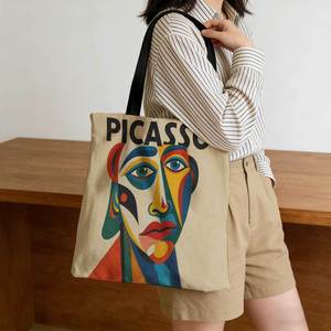 Bolso Tote Ligero con Estampado de Retrato Cubista de <span class=keywords><strong>Picasso</strong></span>, Bolso de Hombro Informal, Adecuado para Viajes, Compras y Desplazamientos Diarios - Product Image 6